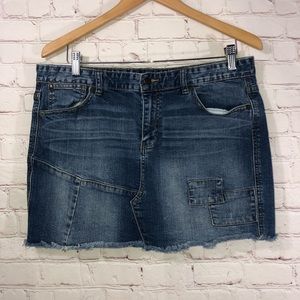 Calvin‎ Klein Jeans raw hem denim mini skirt